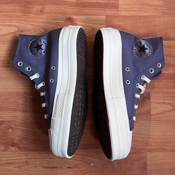 NEW Womens Size 8.5 Converse Chuck Taylor All Star Lift Pearls Studs High Shoe - Picture 5 of 12